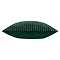 side on image of emerald green cushion with gold stripes, cut out on white background