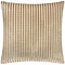 front image of mink brown square cushion with vertical stripe cushion, cut out on white background