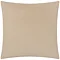 back image of light brown square cushion with plain velvet reverse