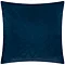 back image of navy blue square cushion with plain velvet reverse