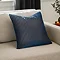 55x55cm navy blue cushion with vertical stripe detail, sat in corner of cream sofa