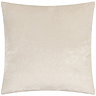 back image of cream cushion with plain velvet reverse