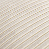 close up image of cream cushion with stripe detail pattern