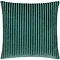 front image of teal green cushion with vertical stripe, cut out on white background