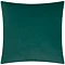 back image of teal green square cushion with plain velvet reverse