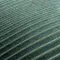 close up image of teal green cushion with gold stripe pattern