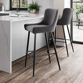 Savoy Velvet Bar Stool - Grey main image