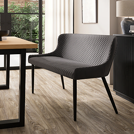 Savoy Velvet High Back Bench - Grey main image