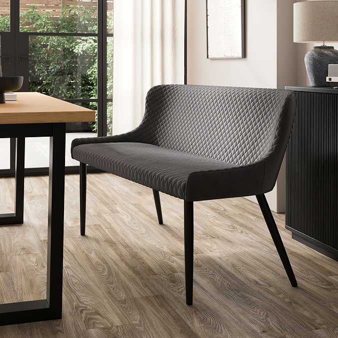 Savoy Velvet High Back Bench - Grey main image