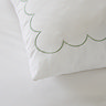 Scallop Border Embroidery Duvet Cover Set - Green carousel image