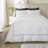 Scallop Border Embroidery Duvet Cover Set - Navy main image