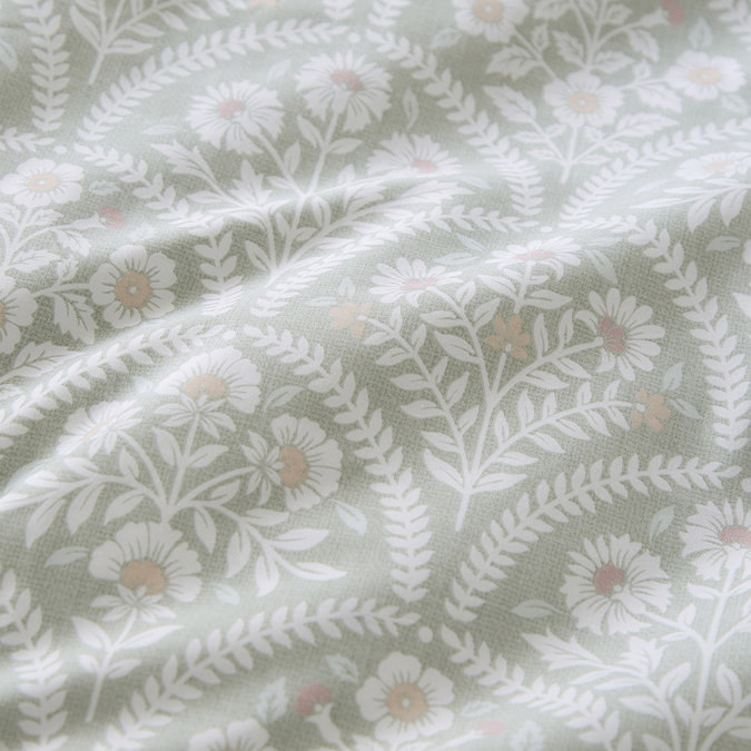 Scallop Floral Reversible 200TC Duvet Cover Set - Green carousel image