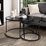 Seattle Smoked Glass Coffee Tables - Black main image