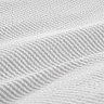 Seersucker woven stripe bedding in grey close up on bed image 6