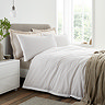 seersucker woven stripe natural duvet cover set on bed image 2