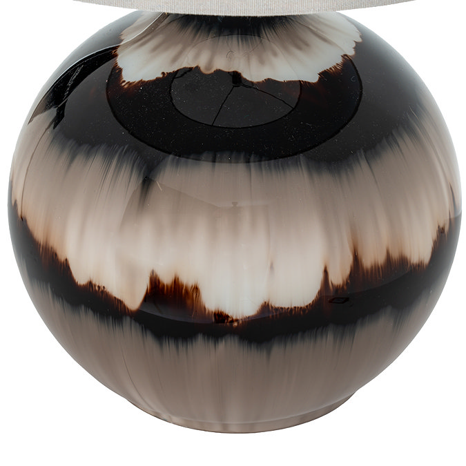 close up on sepia brown glass vase base