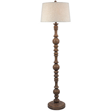 close up on grain and natural colour of floor lamp's edged linen shade