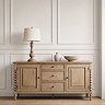 Wooden Table Lamp on Sideboard
