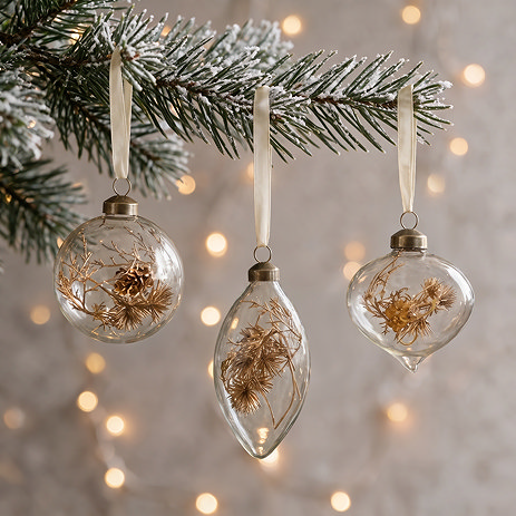 Seraphina Set of 3 Floral Baubles