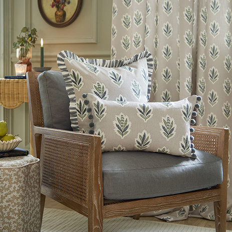 Sessile Leaf Flax Feather Cushion on a chair image