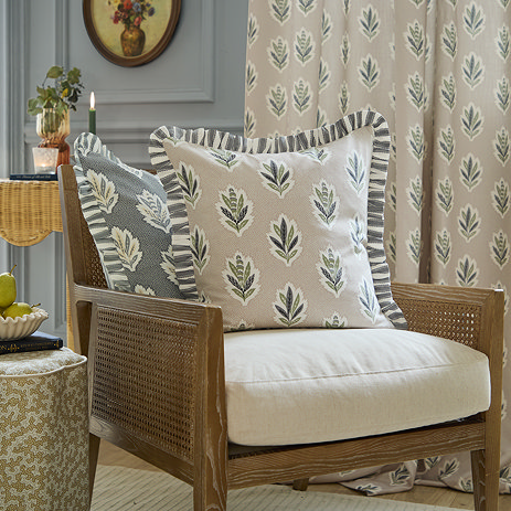 Sessile Leaf Flax Feather Cushion image on chair