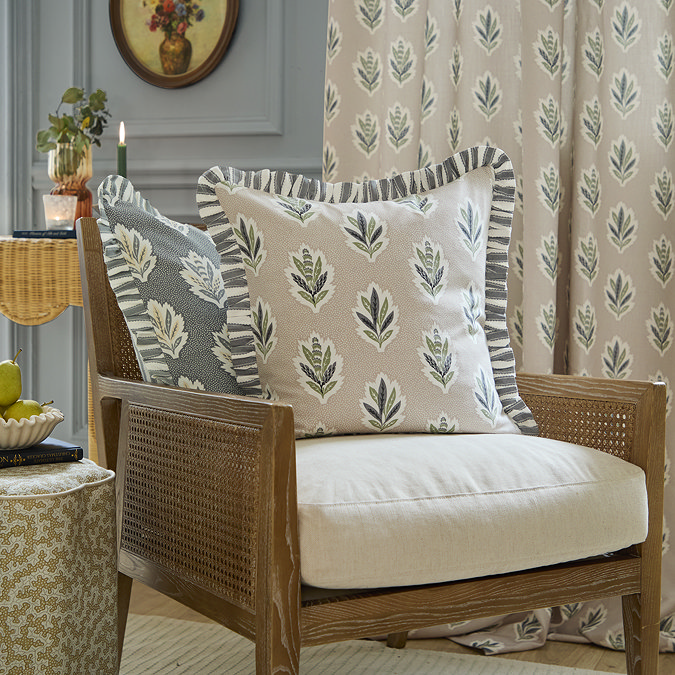 Sessile Leaf Flax Feather Cushion image on chair