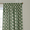Sessile Leaf Leaf Green Pencil Pleat Curtains over a window image close up