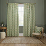 Sessile Leaf Sage Green Pencil Pleat Curtains over a window image