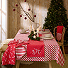 Red & White Striped Christmas Table Setting