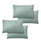 pair of 4 soft green pillowcases, image cut out on white background