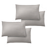 4 pillows in grey pillowcases, image cut out on white background
