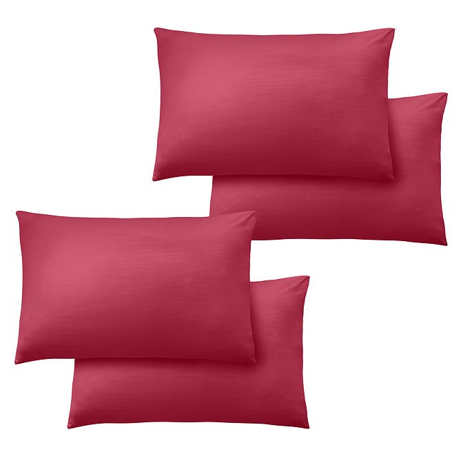 set of 4 hot pink pillowcases, image cut out on white background