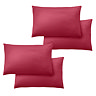 set of 4 hot pink pillowcases, image cut out on white background