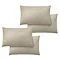 image cut out on white background of four natural coloured pillowcases