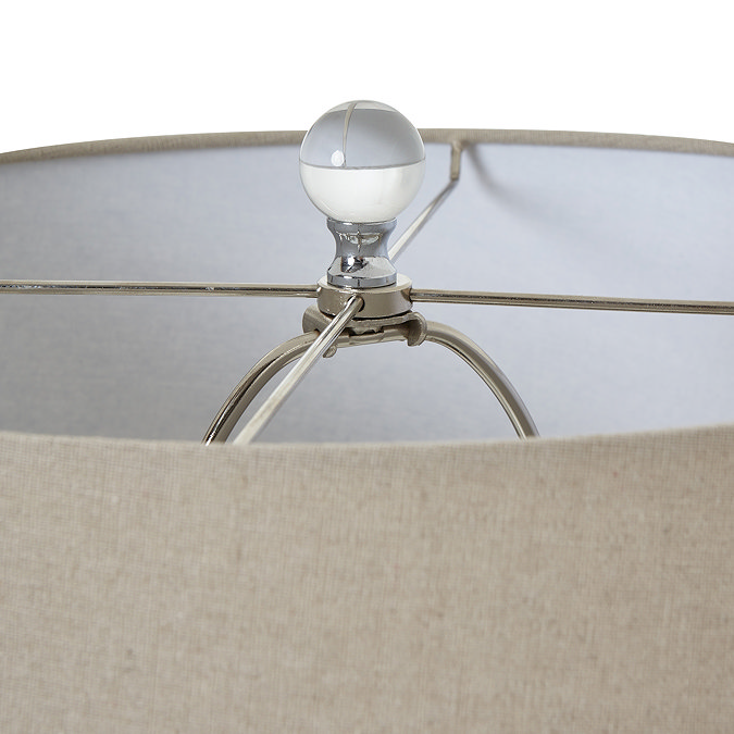 Shadows Table Lamp with linen shade close up image