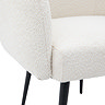 close up image of boucle-style material of accent chair seat