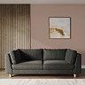 lifestyle image of chunky grand sofa in moleskin fabric with light beech feet