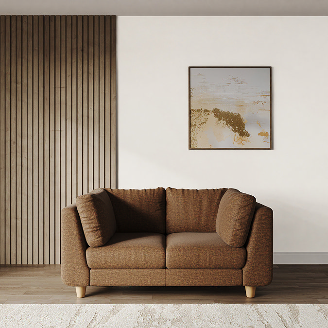 lifestyle image of medium chunky kiln sofa with light beech legs