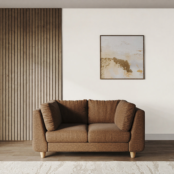 lifestyle image of medium chunky kiln sofa with light beech legs