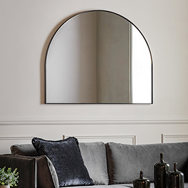 Sicily Metal Arched Wall Mirror - Black main image
