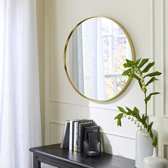 Sicily Metal Round Wall Mirror - Gold main image
