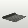 image of ash grey bath mat with end slightly rolled over, on light grey background