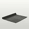 image of ash grey bath mat with end slightly rolled over, on light grey background