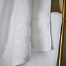 close upon border detail of white towels
