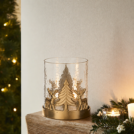 large wooden candle holder