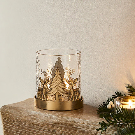 Rustic Christmas Candlelight Vignette