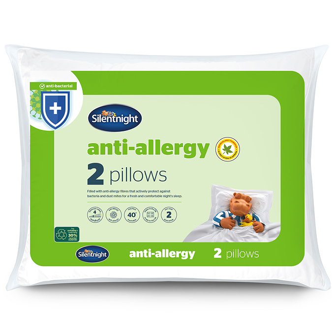 Silentnight Anti-Allergy Pillow - White, Pack of 2