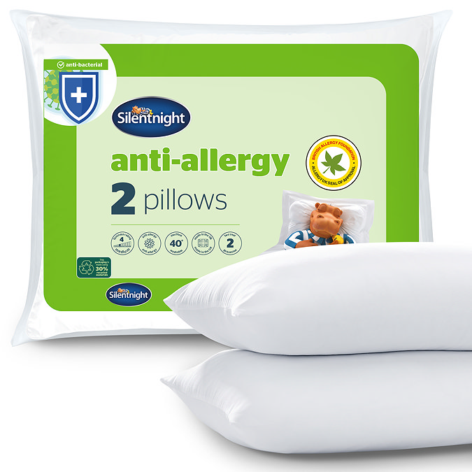 Silentnight Anti-Allergy Pillow - White, Pack of 2