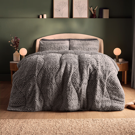 Teddy coverless duvet on bed image 1