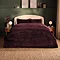Ribbed Faux Fur Duvet Set berry on bed image 1